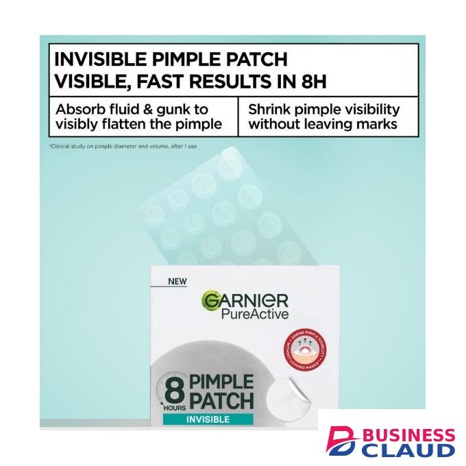 Garnier Pure Active 8hr Invisible Pimple Patch, Enriched with Hydrocolloid that Reduce Pimple Size in 8 hours - 22 pcs