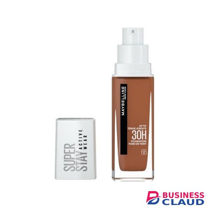 Maybelline SuperStay 30H Active Wear Foundation, Lightweight Feel, Water, Sweat and Transfer Resistant- 66 HAZELNUT, 30ml