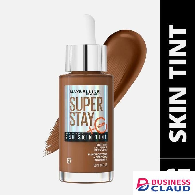 Maybelline Superstay Skin Tint Shade 67 with Vitamin C, Upto 24HR Longwear, Radiant Light-to-Medium Coverage Foundation