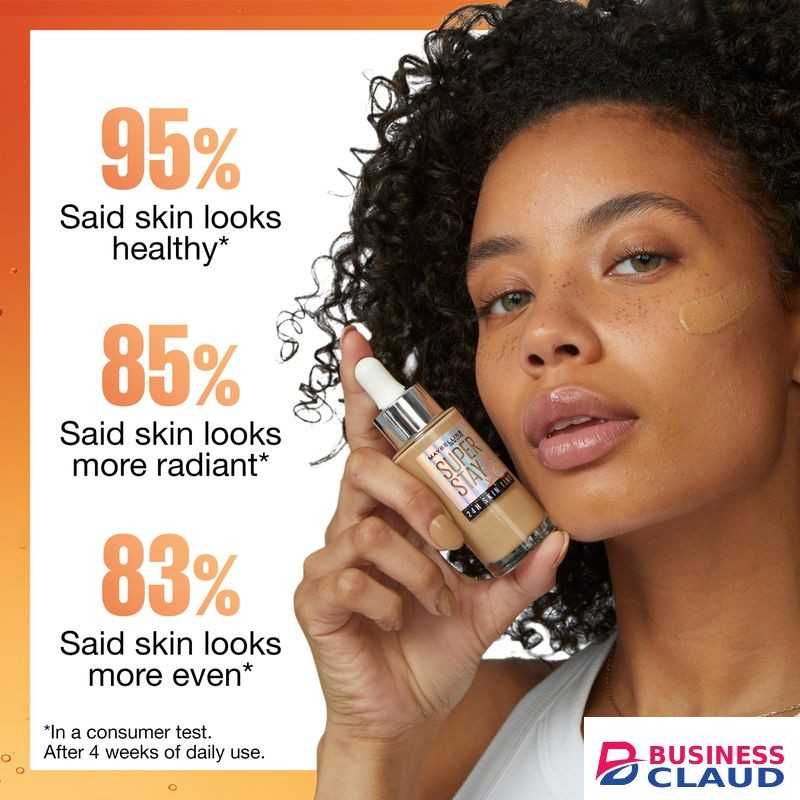 Maybelline SuperStay Skin Tint Shade 78 with Vitamin C, Upto 24HR Longwear, Radiant Light-to-Medium Coverage Foundation