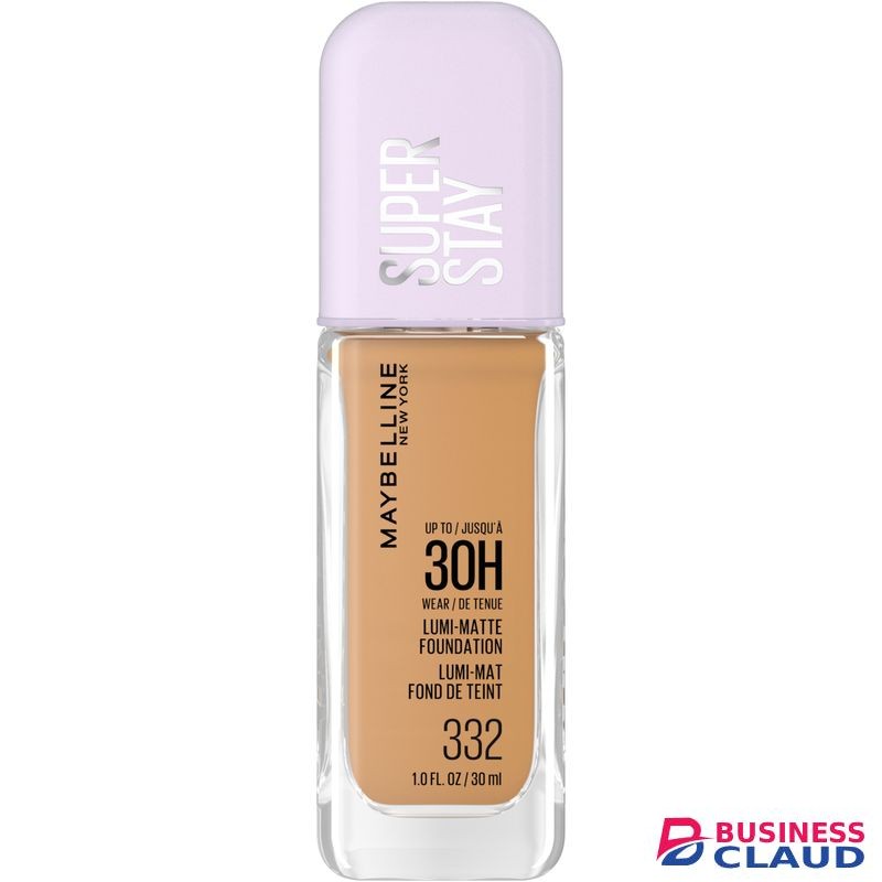 Maybelline Super Stay 30H Lumi-Matte Foundation 332, Lightweight and Buildable Full Coverage Foundation Makeup for Up To 30HR Wear, 30ml