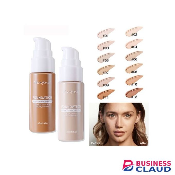 Maxfine Waterproof Matte Liquid Foundation Long-Lasting Makeup-09