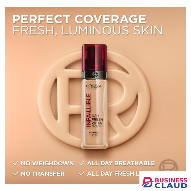 L'Oréal Paris Infaillible 32H Fresh Wear Foundation 318, Liquid Foundation, Full Coverage, Longwear, With Vitamin C and SPF 25, 30ml