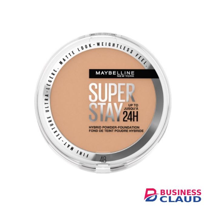 Maybelline Superstay Hybrid Powder - Foundation Shade 48, Long-lasting 24H Wear, Medium to Full Coverage, Transfer, Water & Sweat Resistant