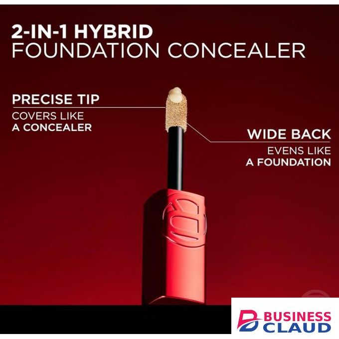 L'Oréal Infallible Skin Ink 2-in-1 Foundation Concealer Hybrid Face Makeup, up to 48HR Transfer-Resistant with Buildable Light to Full Coverage, 400 Deep Cool, 15ml