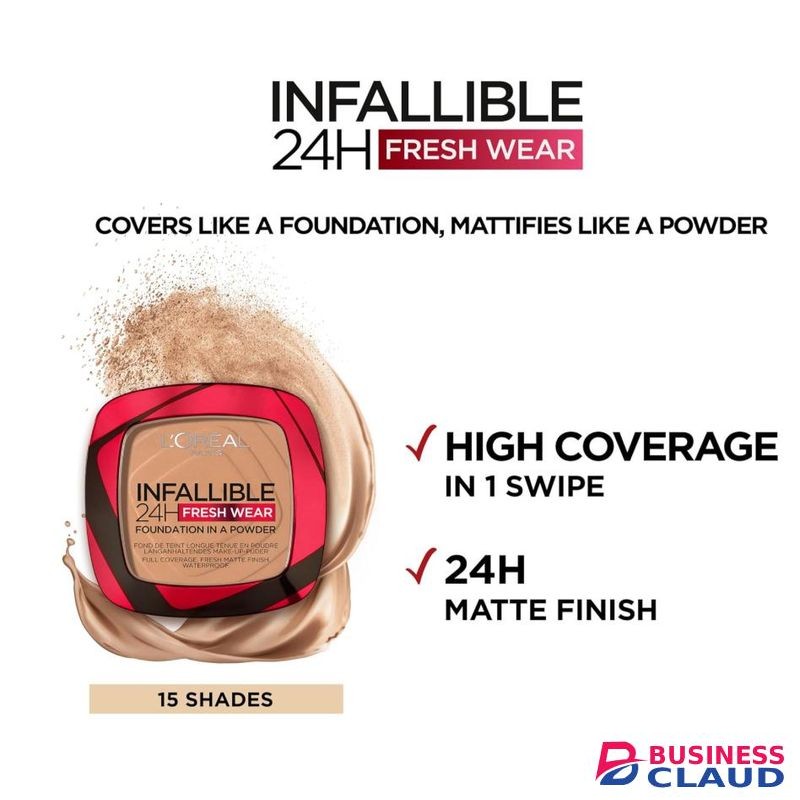 L'Oréal Infallible 24H Fresh Wear Foundation in a Powder - 200 Golden Sand, Full-coverage, Longwear, Weightless Smooth Finish, Water-proof and Transfer-proof