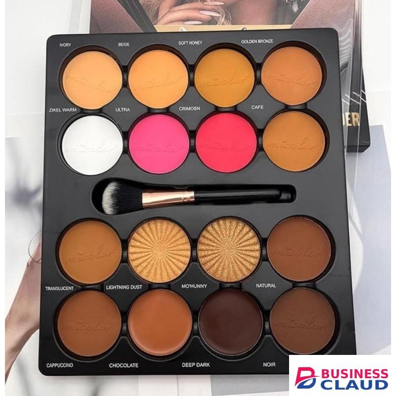 Micolor contour palette powder with Face powder, Highlighter, blush, contour palette 16 in 1