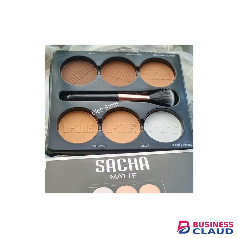 Sacha 6 In 1 Contour Powder Palette Matte+FREE Contour BRUSH