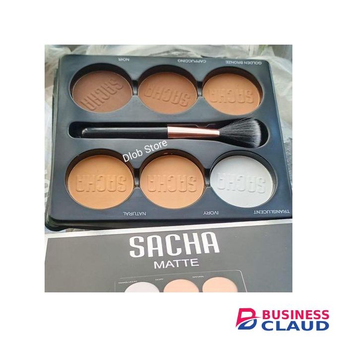 Sacha 6 In 1 Contour Powder Palette Matte+FREE Contour BRUSH