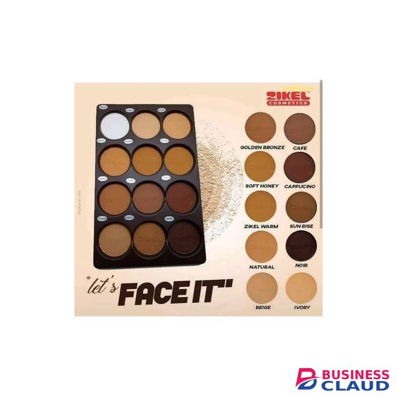 Zikel Lets FACE IT Contour Powder Pallet -12 Colors