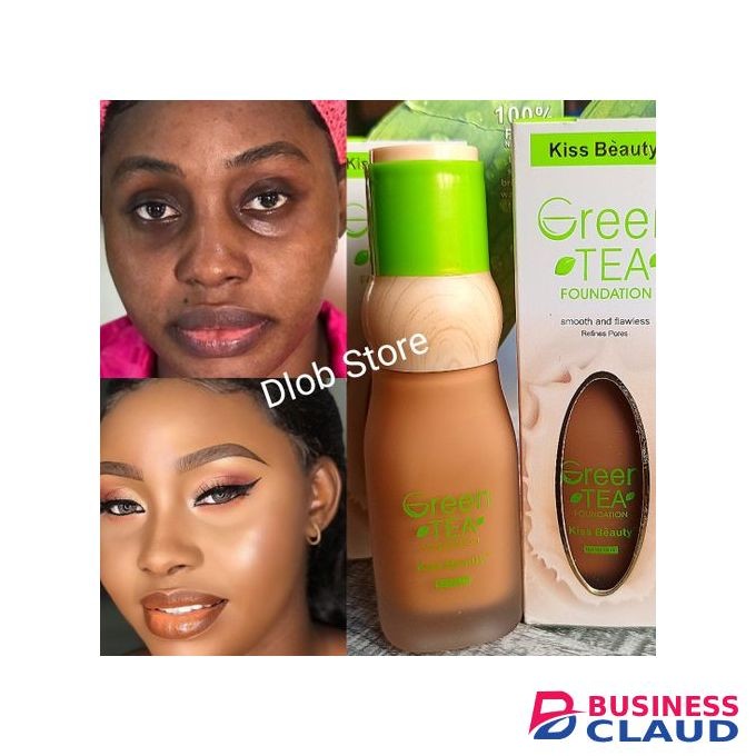 Kiss Beauty Green Tea Foundation Skin Poreless Flawless Smooth Skin Foundation 60ml