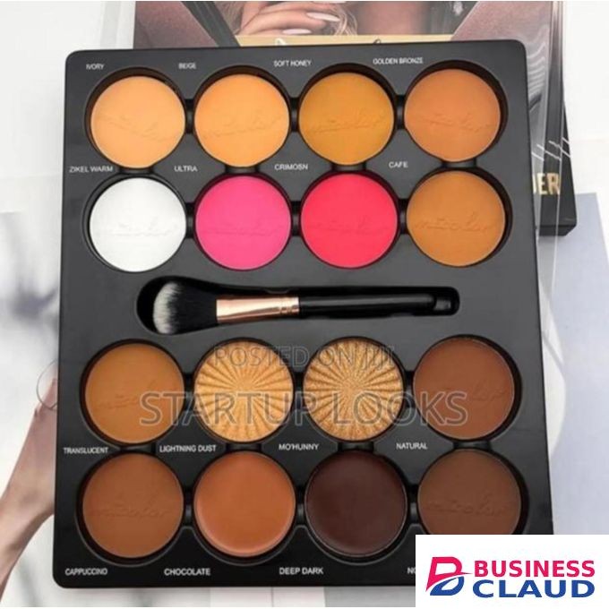 Micolor contour palette, Hightlighter, blush , powder, + free primer + setting spray