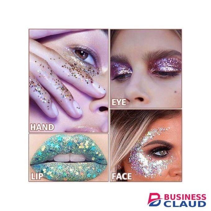 9-Color Glitter Eyeshadow Palette – Long-Lasting Shimmer Makeup for Face, Eyes, Hands & Lips - Professional & Party-Ready Sparkle Kit