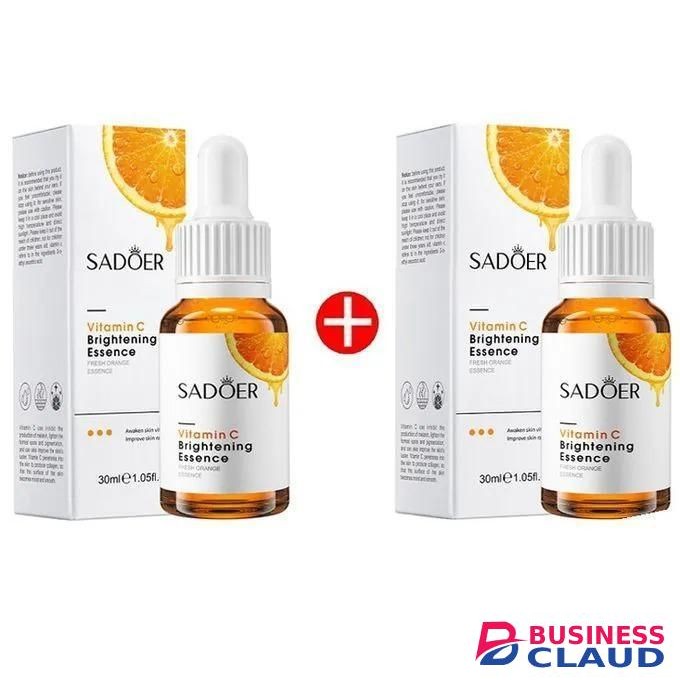 SADOER Vitamin C Serum, Face Brightening Vitamin C Essence , Awakens Skin Vitality, Moisturizing, Anti Wrinkles, Anti Aging, Whiten Dark Spots 2 PCS