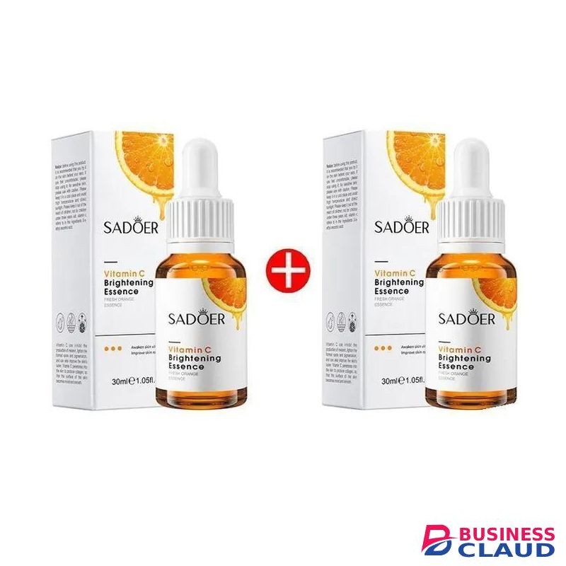 SADOER Vitamin C Serum, Face Brightening Vitamin C Essence , Awakens Skin Vitality, Moisturizing, Anti Wrinkles, Anti Aging, Whiten Dark Spots 2 PCS