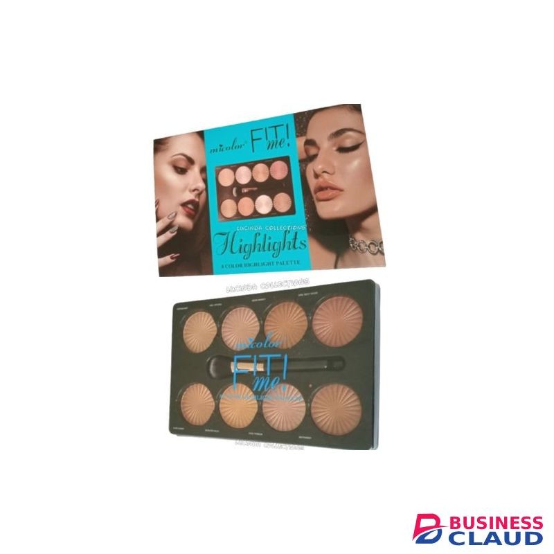 Micolor Fit Me 8 Color Highlighters Palette Eyeshadow With Brush