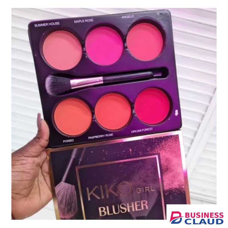 6 in 1 Kiko blush palette + free 2pcs lipstick