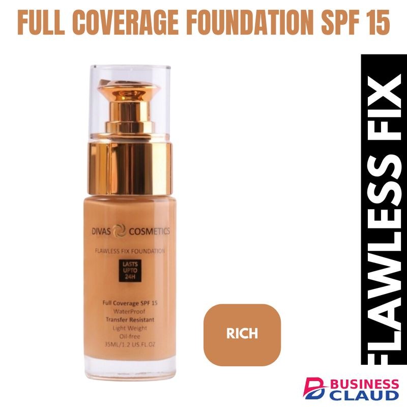 Divas cosmetics 24 HR Flawless Fix Foundation SPF 15, 35 Ml - Rich