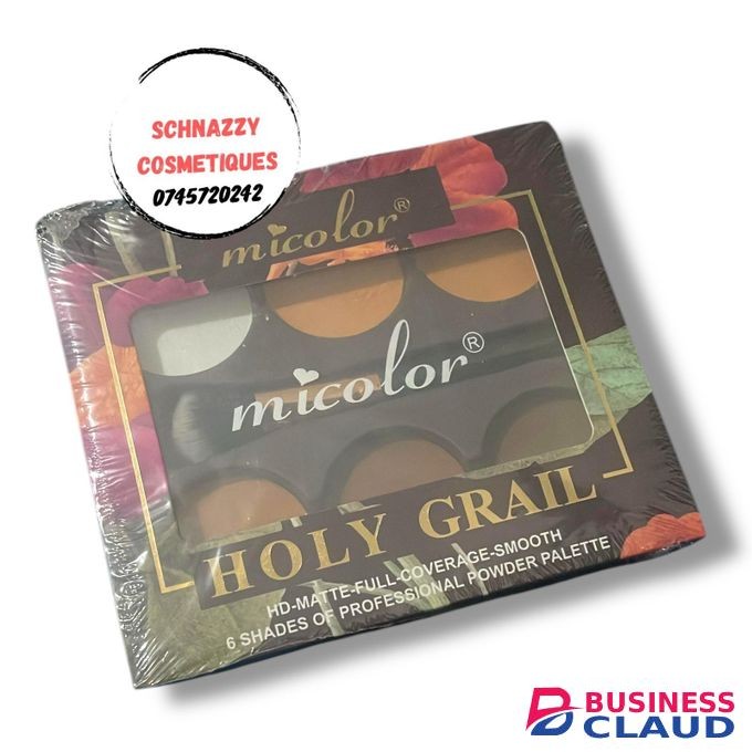 Micolor Holy Grail Powder 6 Shades Palette Highlight Contour Set HD Matte Delivers Full Coverage Smooth 6 Shades Professional Artistry MUA Face Beat Palette