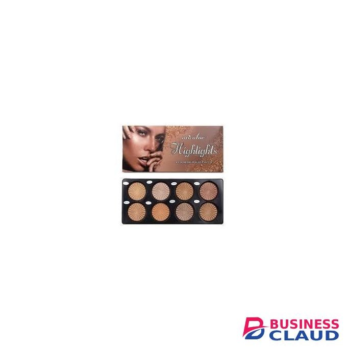 Micolor 8 Color Highlighter Eyeshadow Longwear Multipurpose Palette High-Definition Coverage Blends Smooth Professional Artistry MUA Variety Face Palette