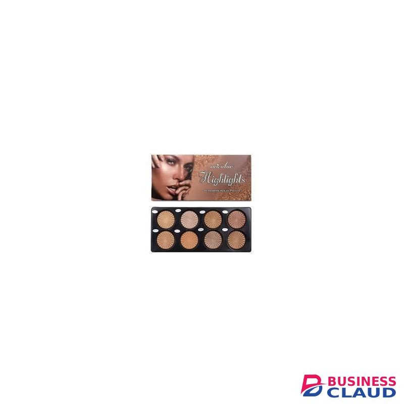 Micolor 8 Color Highlighter Eyeshadow Longwear Multipurpose Palette High-Definition Coverage Blends Smooth Professional Artistry MUA Variety Face Palette