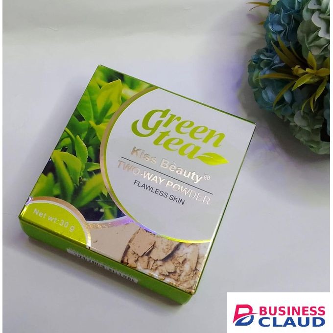 Kiss Beauty Green Tea Two Way Powder Flawless Skin