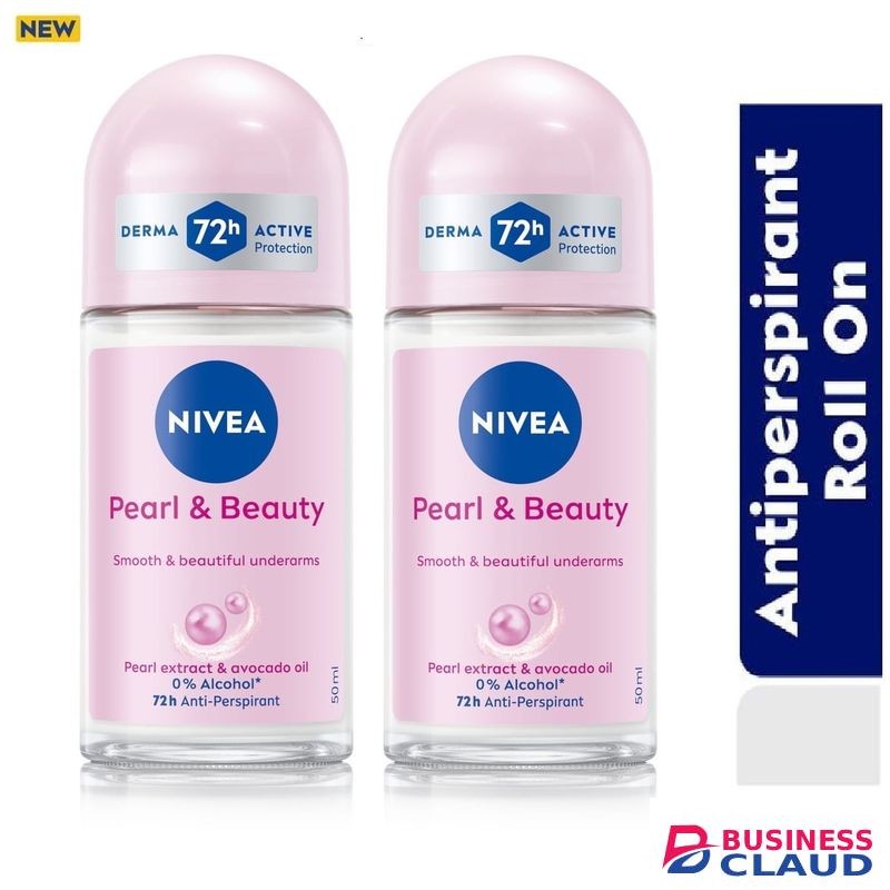 NIVEA Pearl & Beauty Anti-Perspirant Rollon, 72h - 50ml (Pack Of 2)