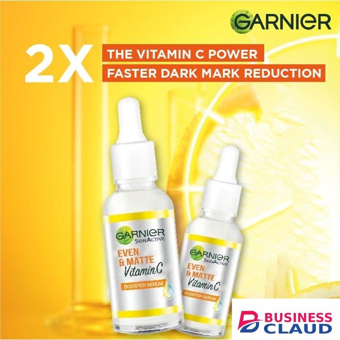 Garnier Twin Pack Even & Matte Vitamin C Brightening Booster Face Serum with Niaciniamide + Salicylic Acid to Correct Dark Spots - 30ml