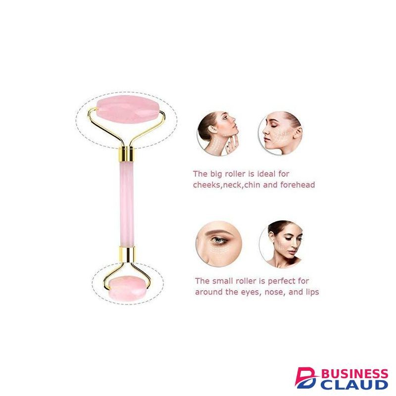 Rose Jade Roller for Face –Quartz Face Roller and Gua Sha Set for Skincare(pink)