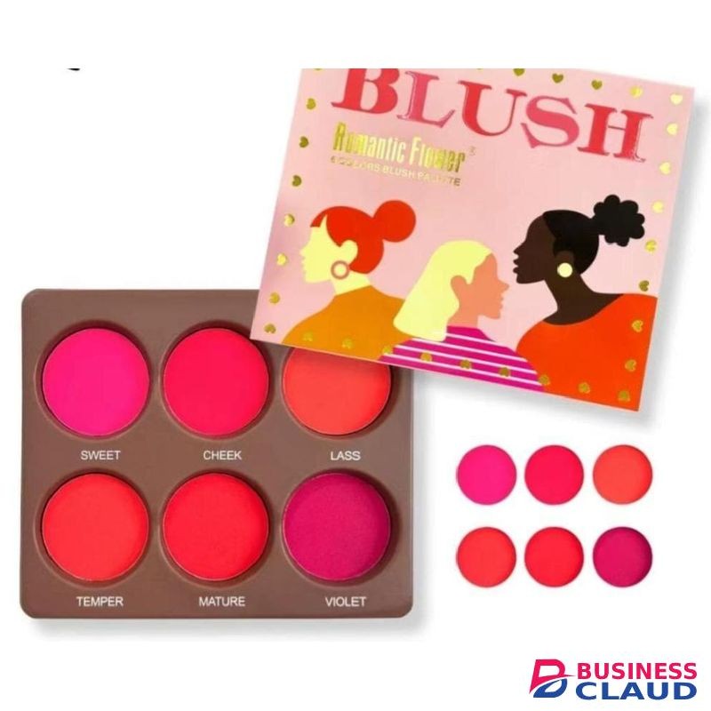 Romantic Flower 6 In 1 Blush Palette + FREE Mascara And Makeup Bag