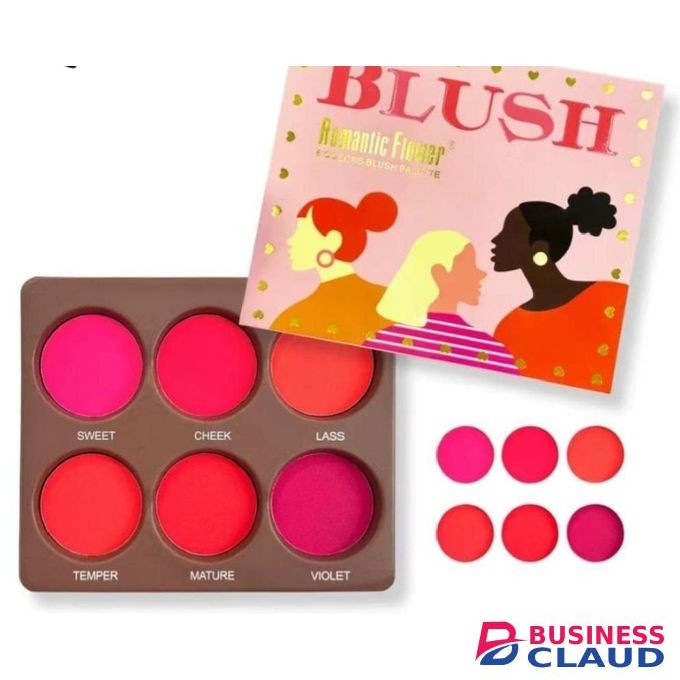 Romantic Flower 6 In 1 Blush Palette + FREE Mascara And Makeup Bag