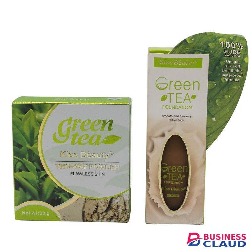 Kiss Beauty Green Tea Foundation 3 + Green Tea Two Way Powder 3