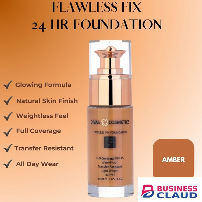 Divas cosmetics Flawless Fix Foundation SPF 15 - Amber