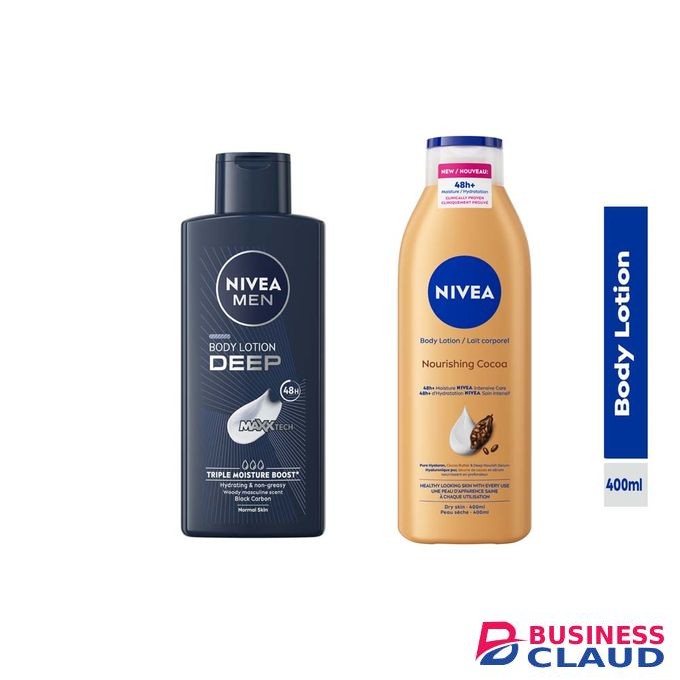 NIVEA His & Hers Body Pack (Nourishing Cocoa Lotion - 400 Ml, Deep Lotion 400 Ml)
