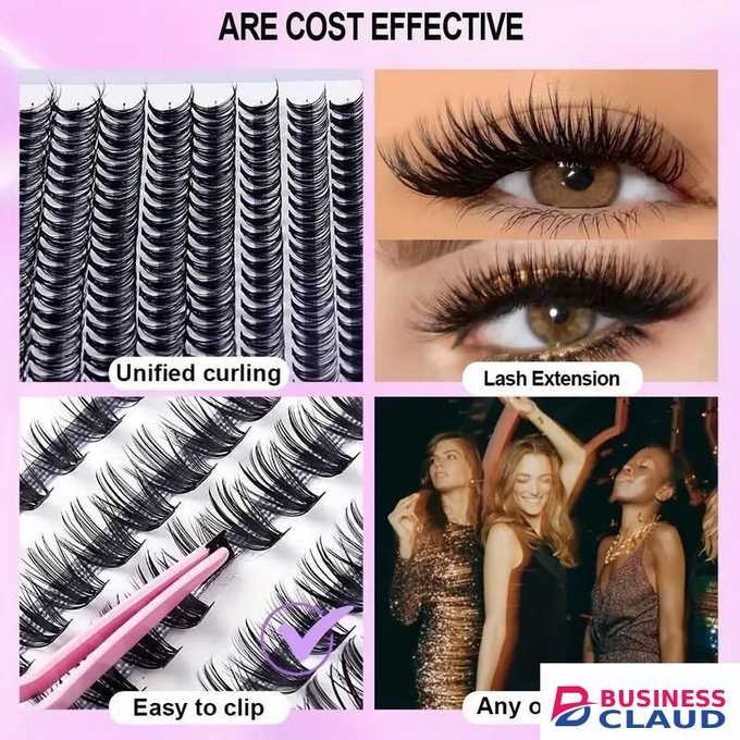 DIY Eyelash Extension Kit Single Cluster False Eyelash 280pcs Eyelash Clusters 8-16mm with free gifts