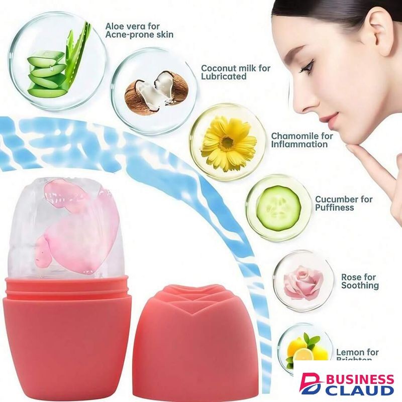 Ice Face Roller, Reusable Silicone Mold for Face & Eye Massage to Reduce Puffiness, Shrink Pores & Tighten Skin