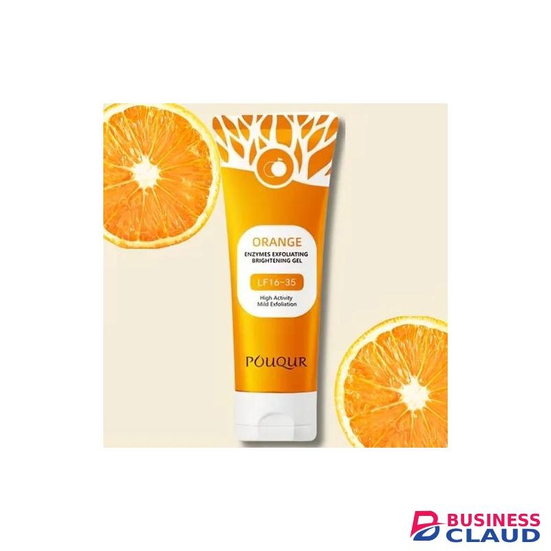 100g Orange Exfoliating Gel Face Body Scrub for Deep Cleansing Smoothing AlcoholFree, Daily Exfoliation, Unisex, All Light BeigeTypes
