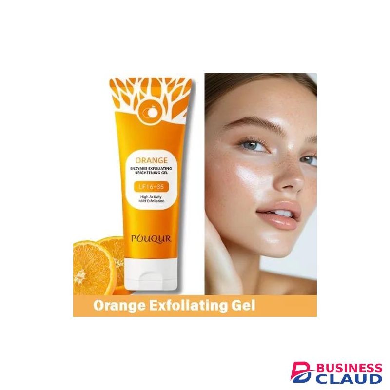 100g Orange Exfoliating Gel Face Body Scrub for Deep Cleansing Smoothing AlcoholFree, Daily Exfoliation, Unisex, All Light BeigeTypes