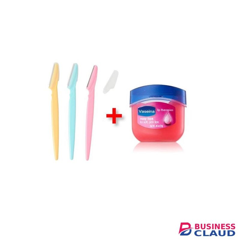 Tinkle Facial Eyebrow Razors + Pink Lip Therapy Balm