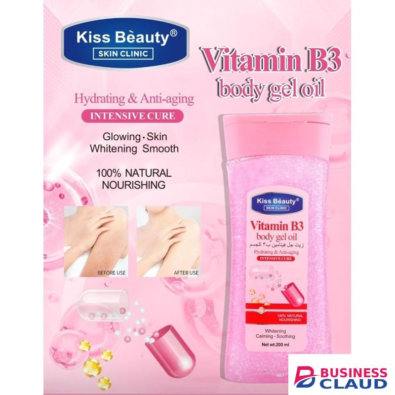 Kiss Beauty Skin Clinic Vitamin B3 Body Gel-Oil - Glowing, Whitening & Smoothing Care - 200 ml
