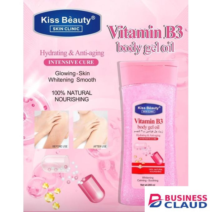 Kiss Beauty Skin Clinic Vitamin B3 Body Gel-Oil - Glowing, Whitening & Smoothing Care - 200 ml