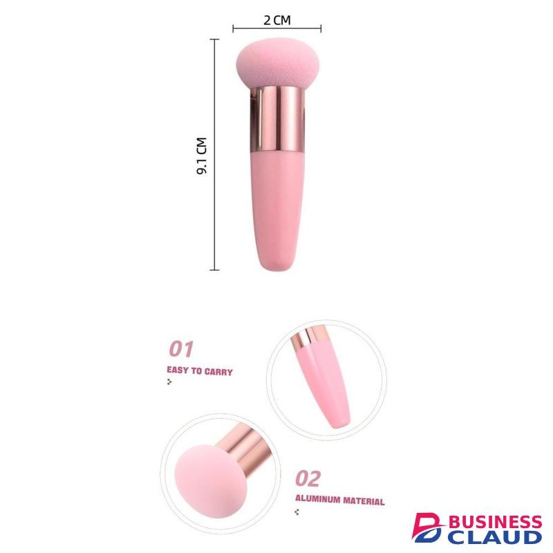 addigoes Mushroom Head Powder Puff with Handle, For Flawless Liquid & Powder Foundation - Makeup Blending Sponge for Streak-Free Application (Pink)