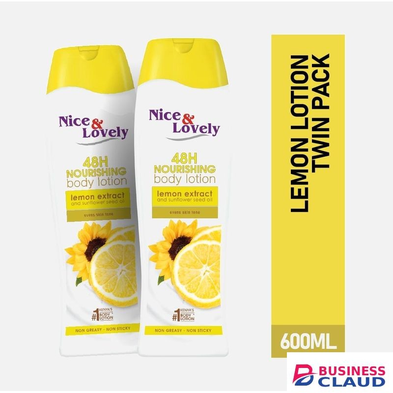 Nice & Lovely Twin Moisturizing Lemon 600ml Lotion (Pack of 2)