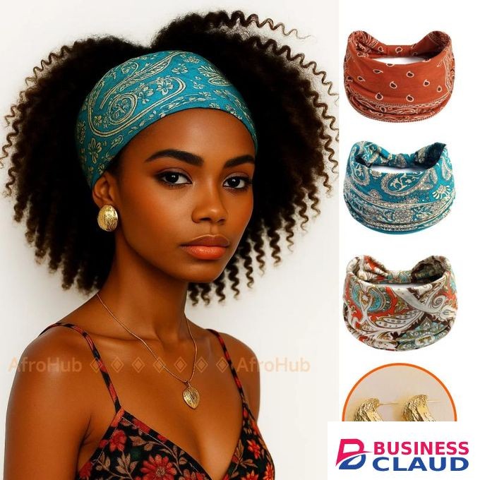 3-In-1 Headbands and Pear Earrings set American Style Headband Multicolore Wig fixed hairstyle
