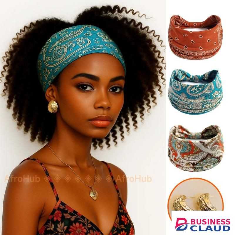 3-In-1 Headbands and Pear Earrings set American Style Headband Multicolore Wig fixed hairstyle