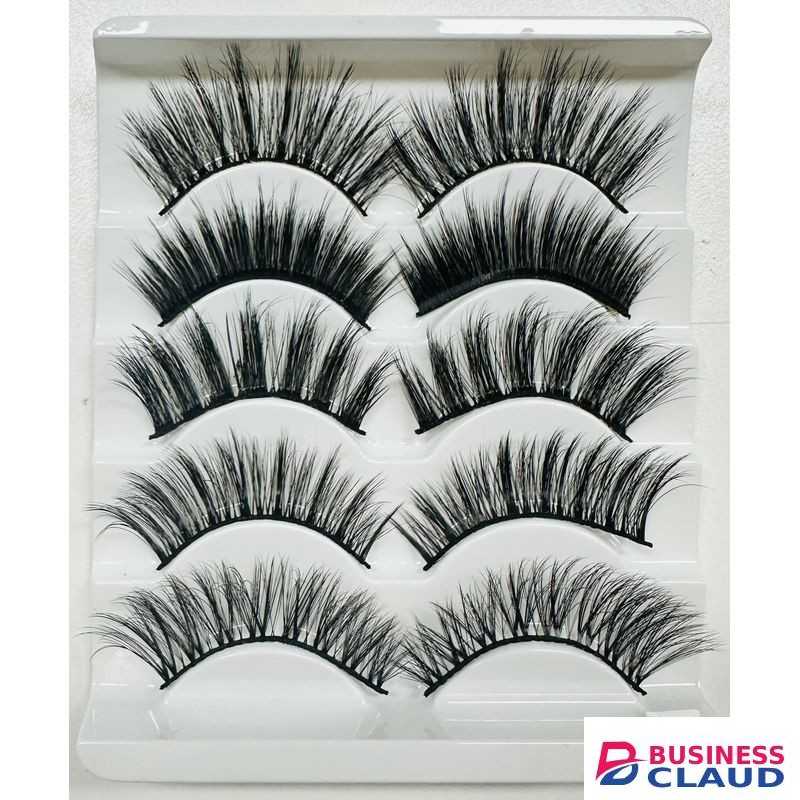 5 different pairs of reusable realistic false eyelashes