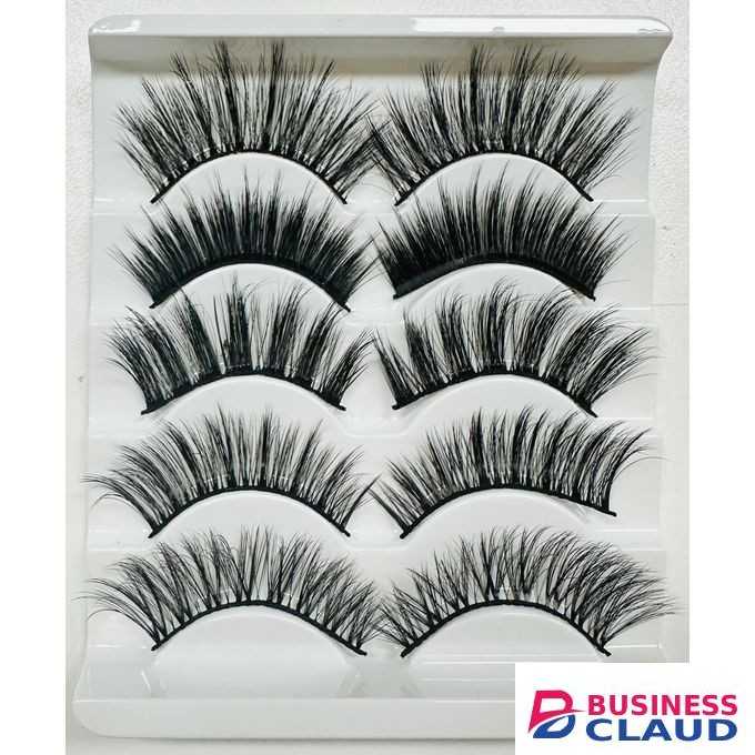 5 different pairs of reusable realistic false eyelashes