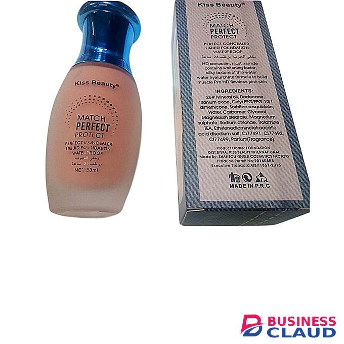Kiss Beauty Perfect Match-Liquid Foundation-Waterproof (Shade No.2)