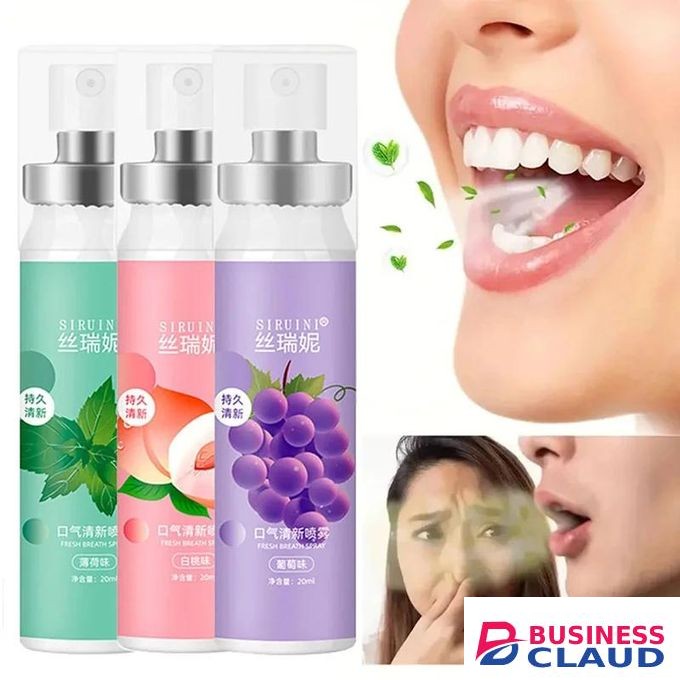 3Pcs Mouth Freshener Spray Bad Breath Remover Long Lasting Breath Freshener (3Pcs=Mint+Peach+Grape)