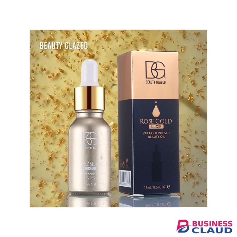 Beauty Glazed 24K Gold Infused Beauty Oil Primer Foundation Vitamin A&E Moisturizing Anti-Aging Acne Treament